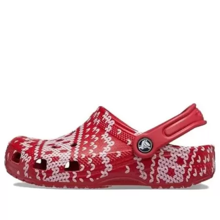 (GS) Crocs Classic Suéter de férias Clogs ‘Vermelho Branco’