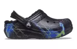 (GS) Crocs Classic Tamanco Fuzz-Lined ‘Black Lightning’