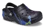 (GS) Crocs Classic Tamanco Fuzz-Lined ‘Black Lightning’