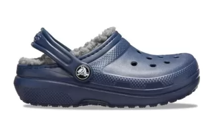 (GS) Crocs Classic Tamanco com glitter forrado ‘Azul’