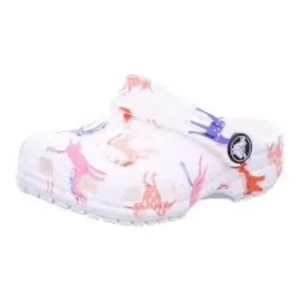 (GS) Crocs Classic Tamanco com impressão de caracteres K ‘Branco Vermelho Azul’