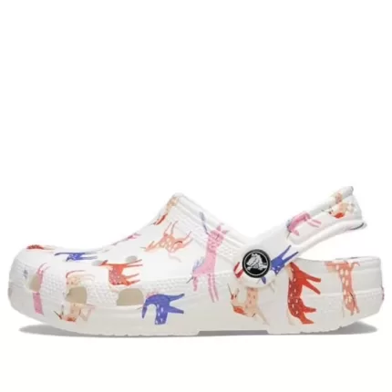 (GS) Crocs Classic Tamanco com impressão de caracteres K ‘Branco Vermelho Azul’