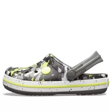 (GS) Crocs Crocband Camo Impresso Clogs ‘Cinza Preto Amarelo’