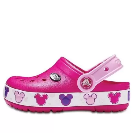 (GS) Crocs Crocband Mickey Fun Lab Lights Clogs ‘Pink White’