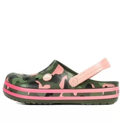 (GS) Crocs Crocband Multi Gráfico Clogs ‘Verde Rosa’