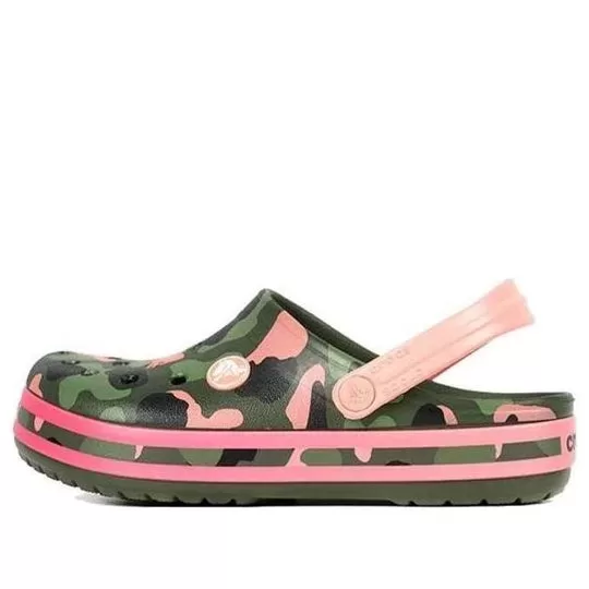 (GS) Crocs Crocband Multi Gráfico Clogs ‘Verde Rosa’
