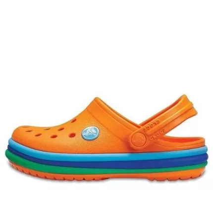 (GS) Crocs Crocband Rainbow Band Clogs ‘Laranja Azul’