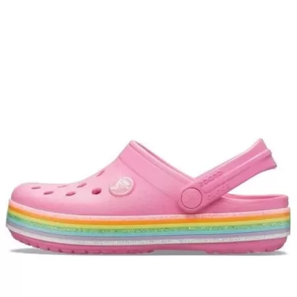 (GS) Crocs Crocband Rainbow Glitter Clogs ‘Rosa’