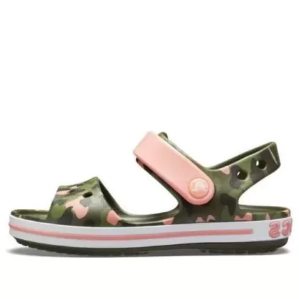 (GS) Crocs Crocband Seasonal Graphic Sandálias ‘Green Pink’