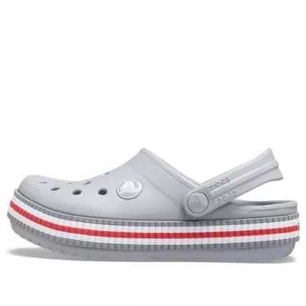 (GS) Crocs Crocband Varsity Clogs ‘Cinza Vermelho’