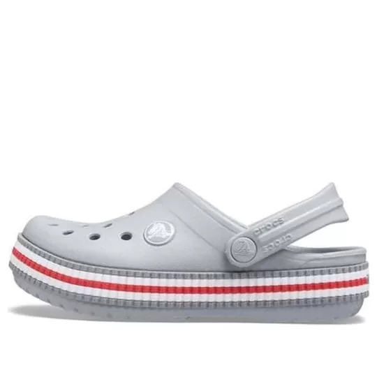 (GS) Crocs Crocband Varsity Clogs ‘Cinza Vermelho’