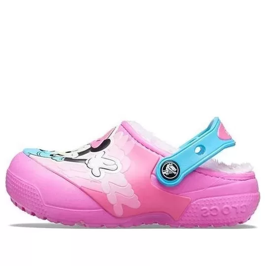 (GS) Crocs Fun Lab Disney Minnie Lined Clogs ‘Rosa Azul’