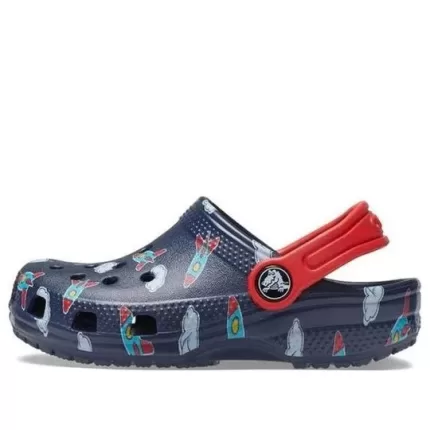 (GS) Crocs Icônico leve com presilhas de tornozelo Clogs ‘Azul Vermelho’