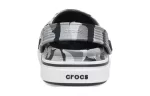 (GS) Crocs Impresso fora da quadra Clogs ‘Cinza Preto Branco’