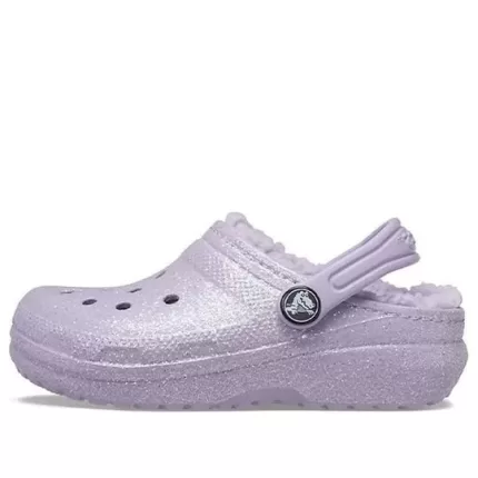 (GS) Crocs Infantil Sapatos Classic Glitter Forrado Clogs ‘Roxo’
