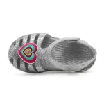 (GS) Crocs Isabella Glitter Flat Sandálias ‘Grey Silver’