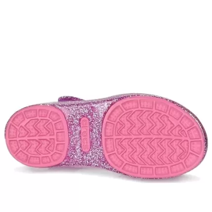 (GS) Crocs Isabella Glitter Flat Sandálias ‘Purple Pink’