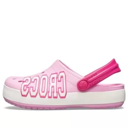 (GS) Crocs Logotipo Crocband Clogs ‘Rosa Branco’