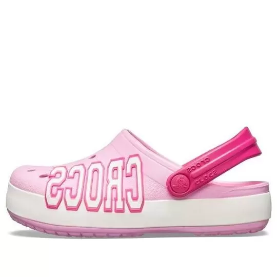 (GS) Crocs Logotipo Crocband Clogs ‘Rosa Branco’