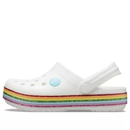 (GS) Crocs Sapatos Crocband Rainbow ‘White Multi’