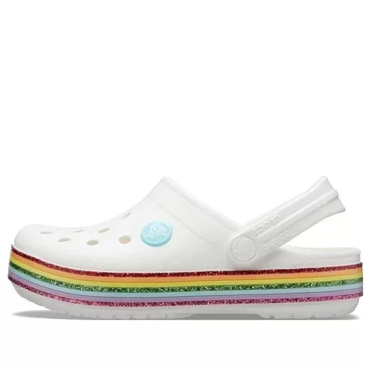 (GS) Crocs Sapatos Crocband Rainbow ‘White Multi’