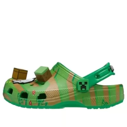 (GS) Crocs x Tamanco leve elevado Minecraft ‘Verde’