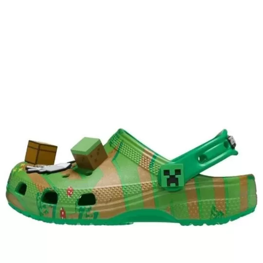 (GS) Crocs x Tamanco leve elevado Minecraft ‘Verde’