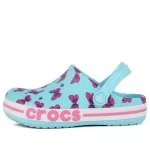 (PS) Crocs 4 Impressão Outdoor Salto Plano Beach Sports Sandálias Azul
