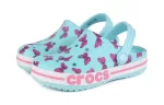 (PS) Crocs 4 Impressão Outdoor Salto Plano Beach Sports Sandálias Azul