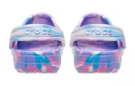 (PS) Crocs Classic Tamanco de mármore ‘Azul Roxo Rosa’