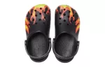 (PS) Crocs Classic Tamanco grelhado em chama ‘Preto Vermelho Verde’