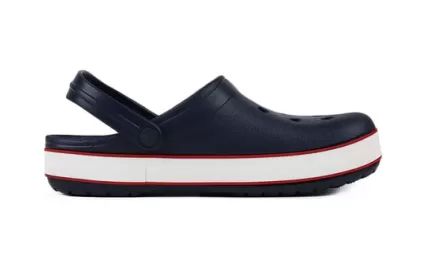 (PS) Crocs Corcband Bold Logo Minimalista Casual Azul Vermelho Sandálias ‘Blue Red’