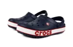 (PS) Crocs Corcband Bold Logo Minimalista Casual Azul Vermelho Sandálias ‘Blue Red’