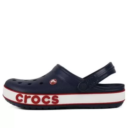 (PS) Crocs Corcband Bold Logo Minimalista Casual Azul Vermelho Sandálias ‘Blue Red’