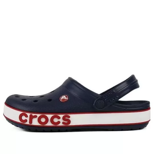 (PS) Crocs Corcband Bold Logo Minimalista Casual Azul Vermelho Sandálias ‘Blue Red’