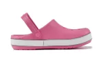(PS) Crocs Crocband Bold Logo Outdoor Flat Salto Minimalista Sports Rosa Sandálias