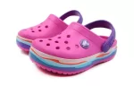 (PS) Crocs Crocband Wavy Band Pequena Crocs Sandálias Casual Rosa Roxa ‘Pink Purple’