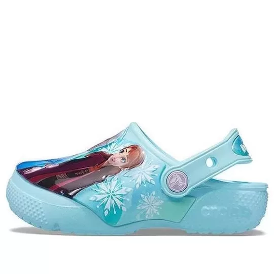 (PS) Crocs Frozen Printing Outdoor Salto Baixo Sandálias Esportivas Azul