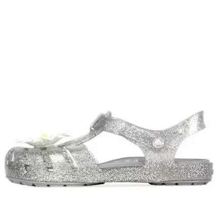 (PS) Crocs Isabella Charm Minimalista Casual Sandálias Prata