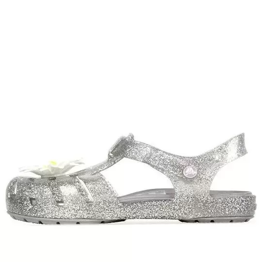 (PS) Crocs Isabella Charm Minimalista Casual Sandálias Prata