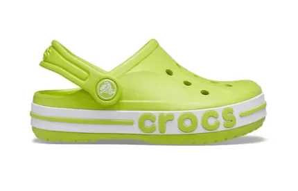 (PS) Crocs Outdoor Salto Plano Beach Sports Sandálias Verdes