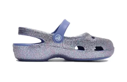 (PS) Crocs Outdoor Salto Plano Brilhante Sports Azul Sandálias