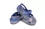 (PS) Crocs Outdoor Salto Plano Brilhante Sports Azul Sandálias