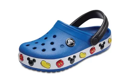 (PS) Crocs Pequena Crocs Mickey Cozy Antiderrapante Sports Azul Sandálias