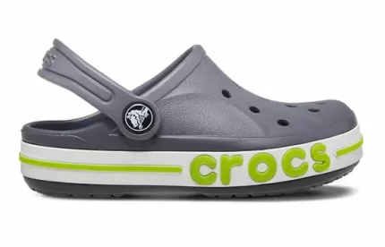 (PS) Crocs Pequena Crocs Outdoor Beach Sports Cinza Verde Sandálias ‘Grey Green’