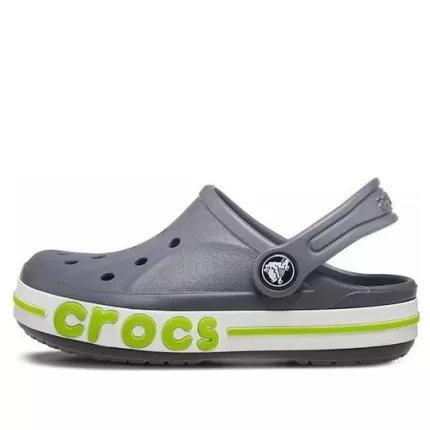 (PS) Crocs Pequena Crocs Outdoor Beach Sports Cinza Verde Sandálias ‘Grey Green’