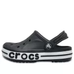 (PS) Crocs Pequena Crocs Outdoor Salto Plano Beach Sports Preto Branco Sandálias ‘Black White’