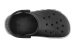 (PS) Crocs Pequena Crocs Outdoor Salto Plano Beach Sports Preto Branco Sandálias ‘Black White’