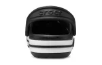 (PS) Crocs Pequena Crocs Outdoor Salto Plano Beach Sports Preto Branco Sandálias ‘Black White’