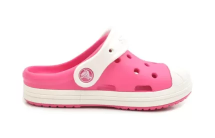(PS) Crocs Pequena Crocs Outdoor Salto Plano Sandálias Desportivas Rosa